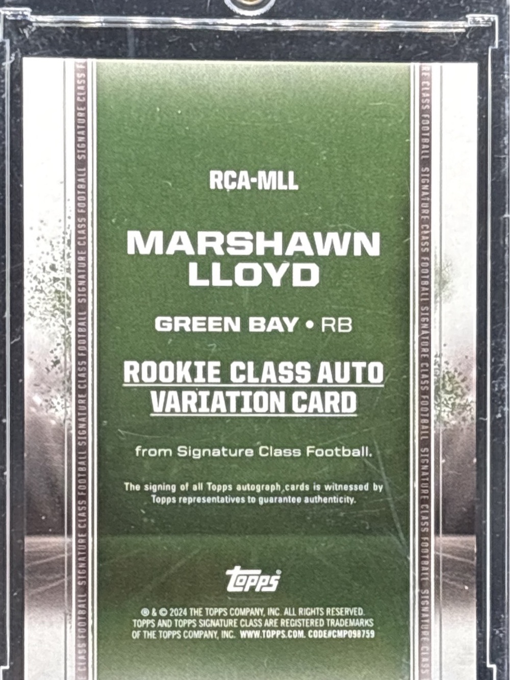 Topps Marshawn Lloyd Rookie Autograph Football Card - Picture 2 of 2
